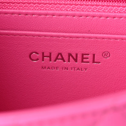 Chanel Lambskin Quilted Mini Rectangular Flap Neon Pink 6 of 10