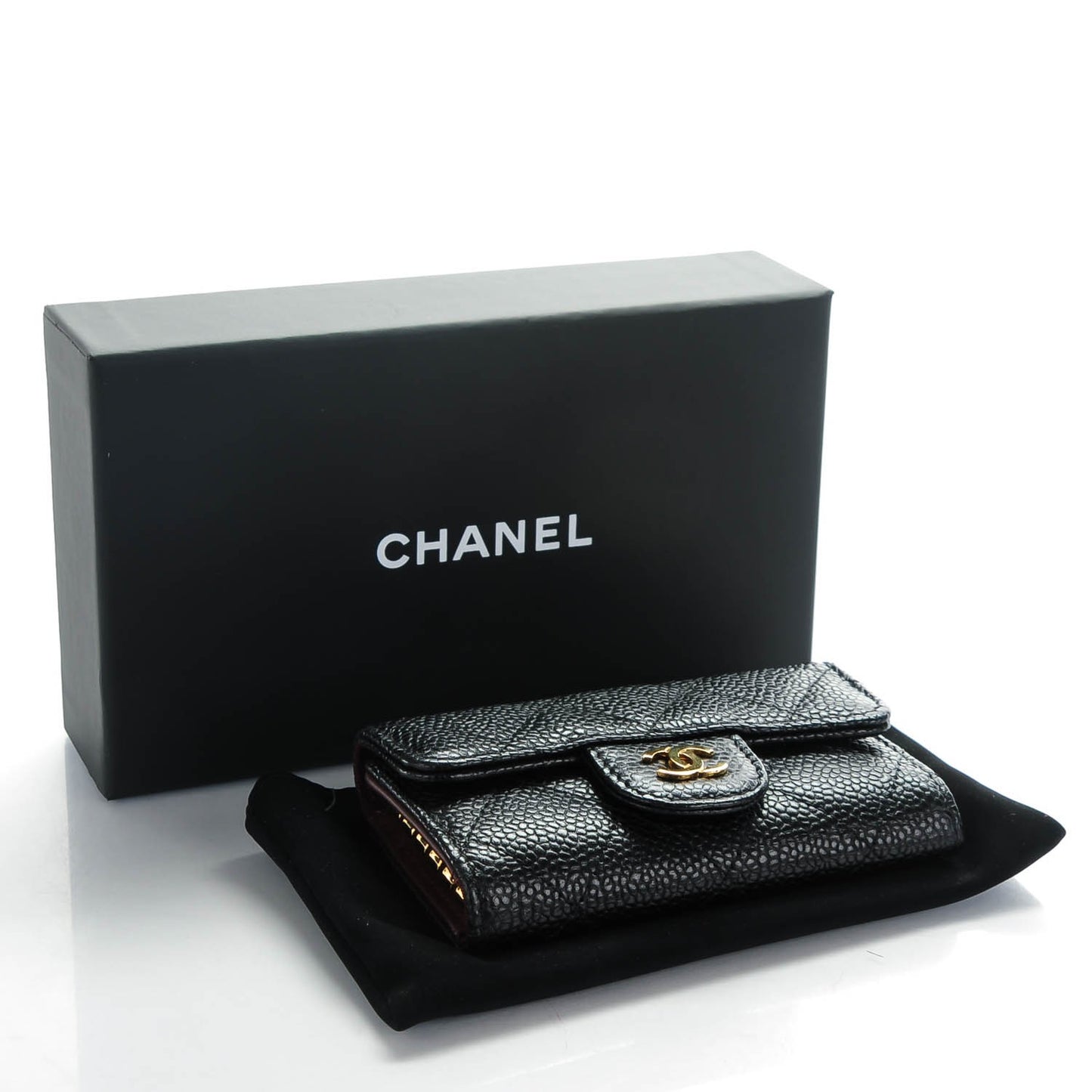 Caviar Quilted 6 Key Holder Black