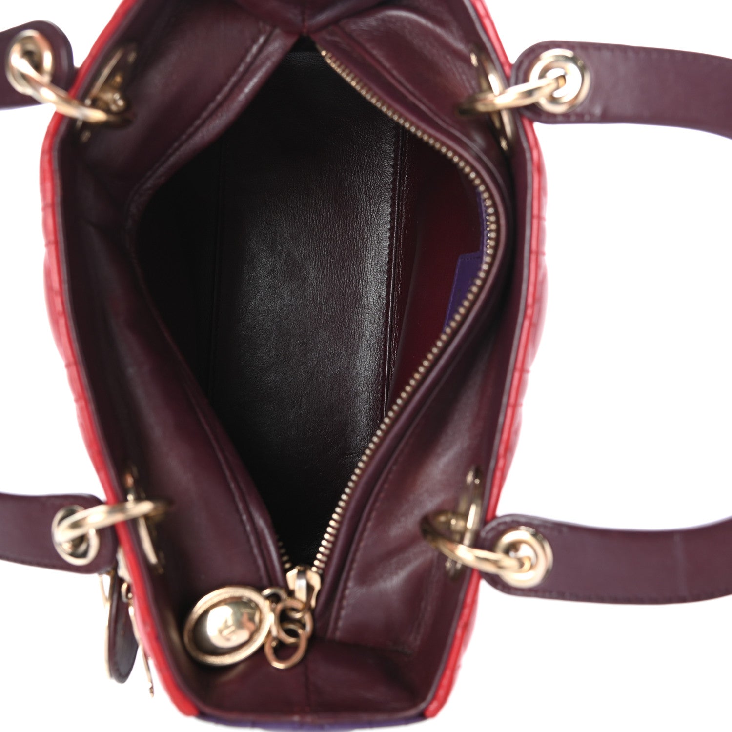 Christian Dior Lambskin Cannage Medium Tri-Color Lady Dior Purple 5 of 9