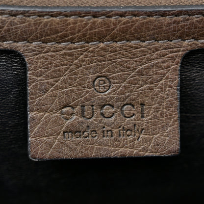 Gucci Ostrich Medium New Bamboo Top Handle Bag Dark Brown 6 of 14