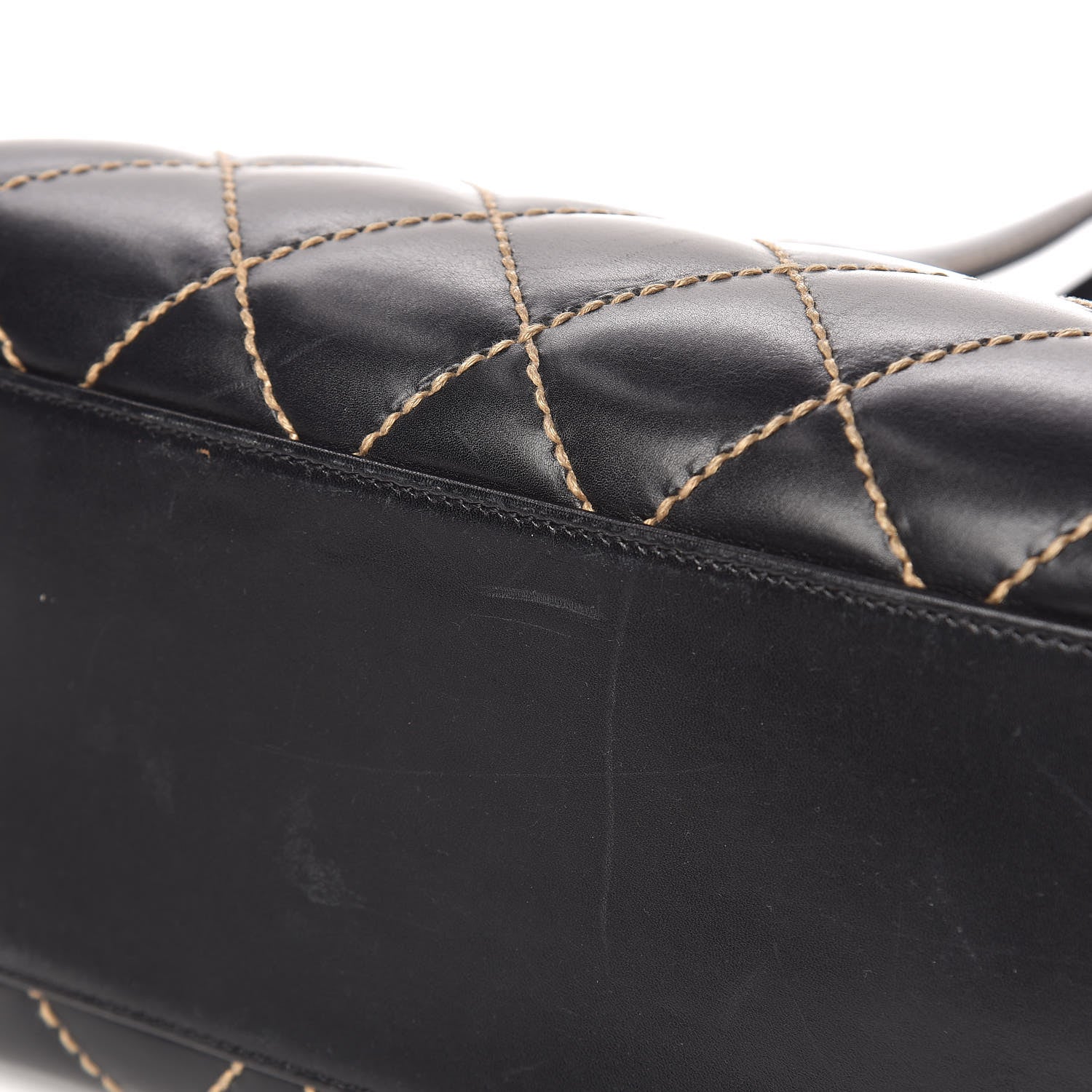 Chanel Calfskin Contrast Stitch Surpique Bowler Black 10 of 11