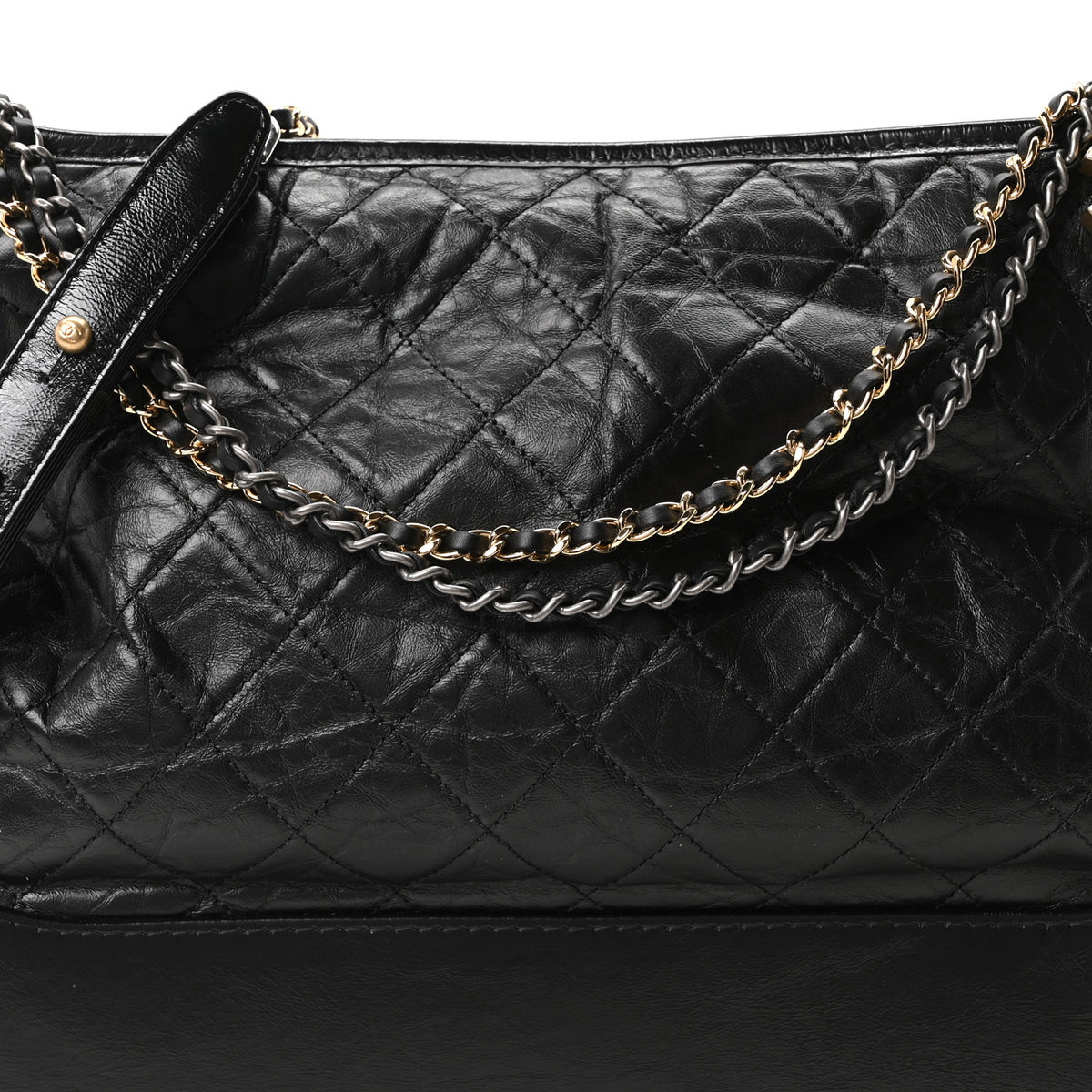 Chanel Aged Calfskin Quilted Large Gabrielle Hobo Black 8 of 10