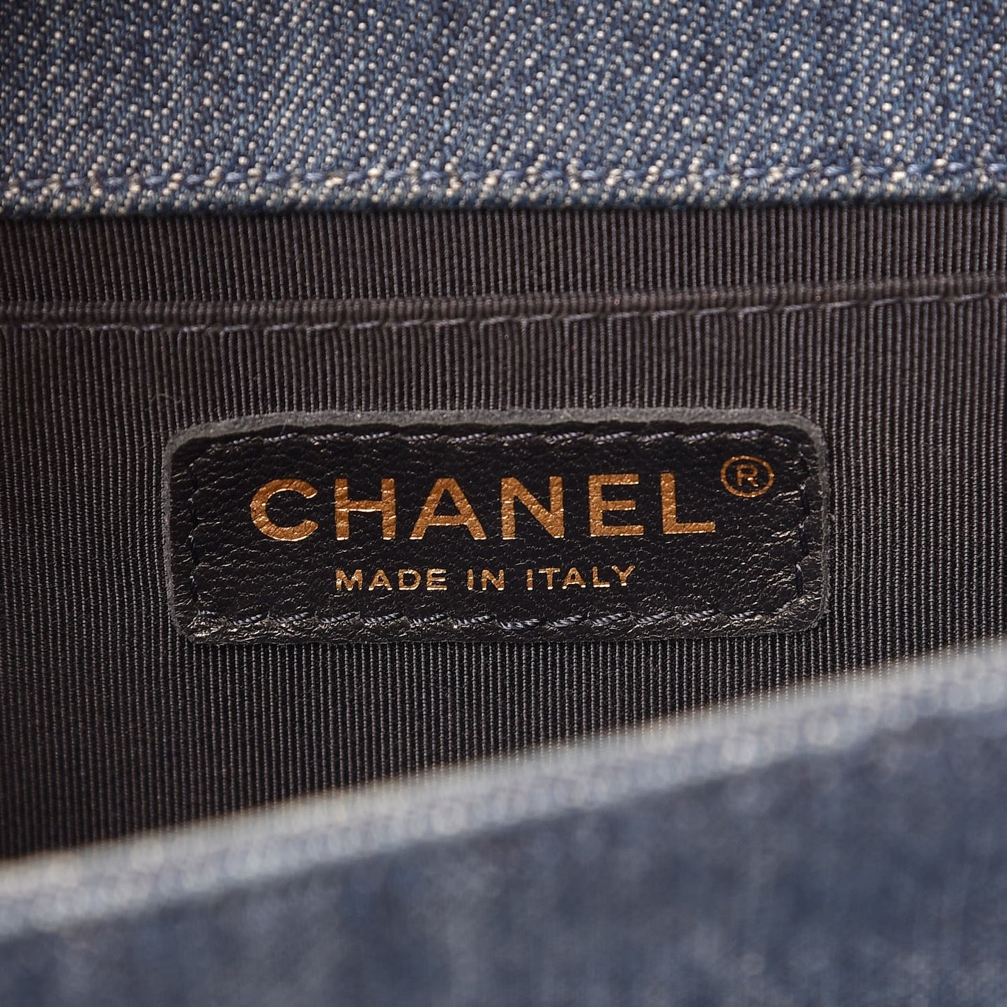 Denim Patchwork Medium Boy Flap Blue