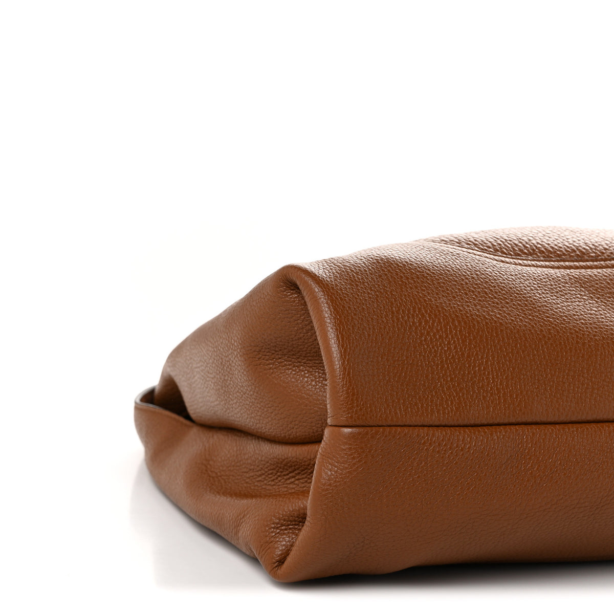 Grained Calfskin Softbit Maxi Shoulder Bag Brown