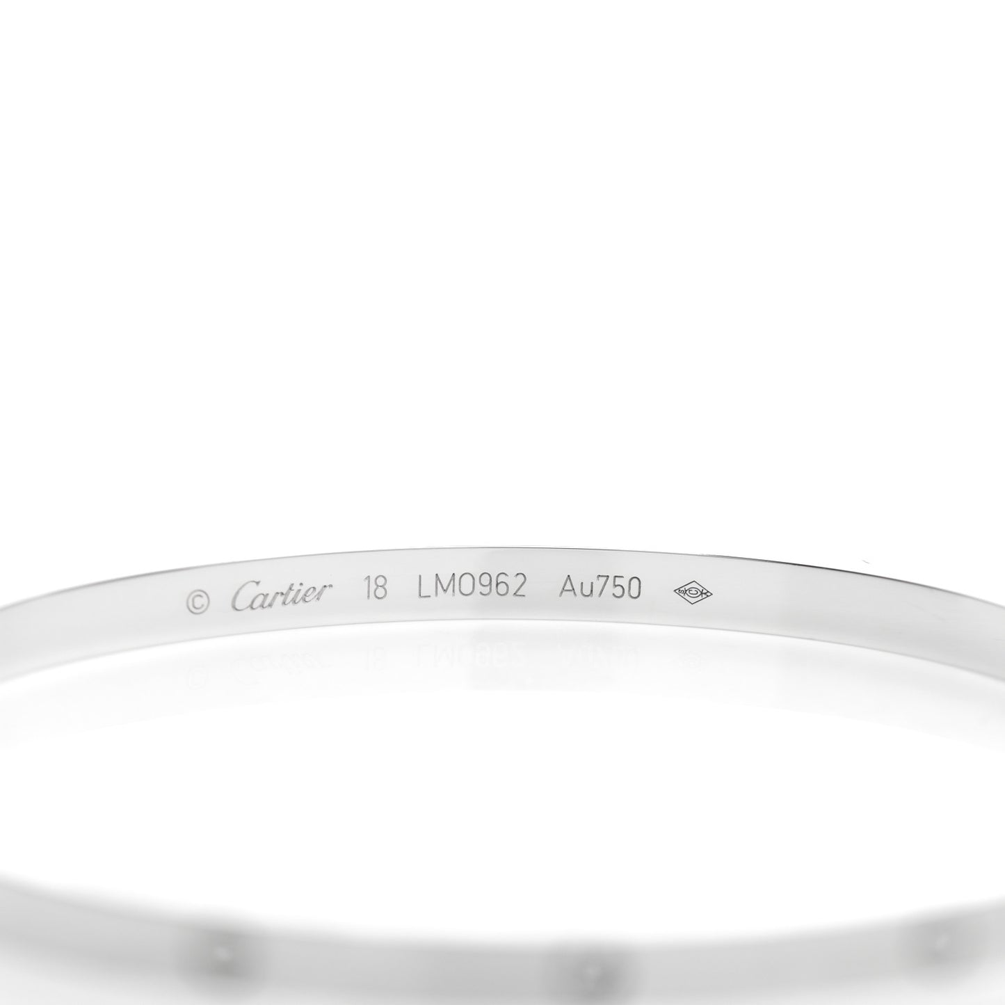 18K White Gold 6 Diamond Small LOVE Bracelet 18