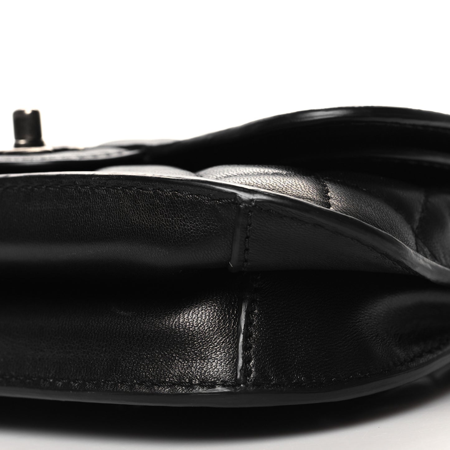Lambskin Quilted Small Natural CC Flap Black