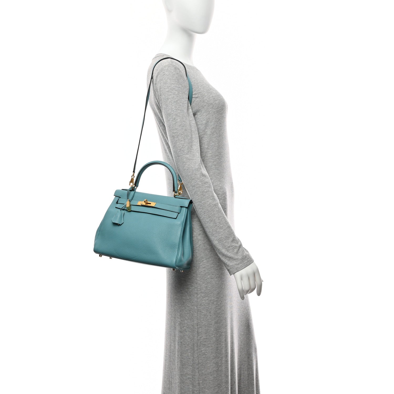 Hermes Togo Kelly Retourne 28 Bleu Atoll 5 of 21