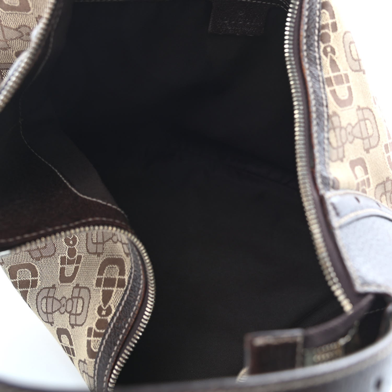 Gucci Canvas Horsebit Glam Hobo Dark Brown 5 of 10