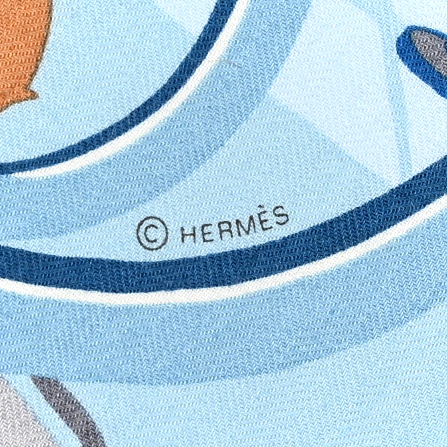 Hermes Cashmere Silk Horse Club Shawl 140 Marine Jaune 4 of 5