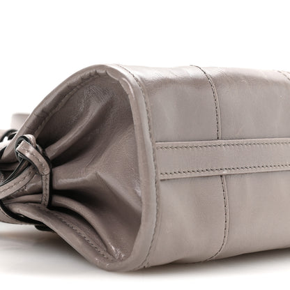 Prada Glossy Calfskin Triangle Mini Bonnie Shoulder Bag Pewter 9 of 10