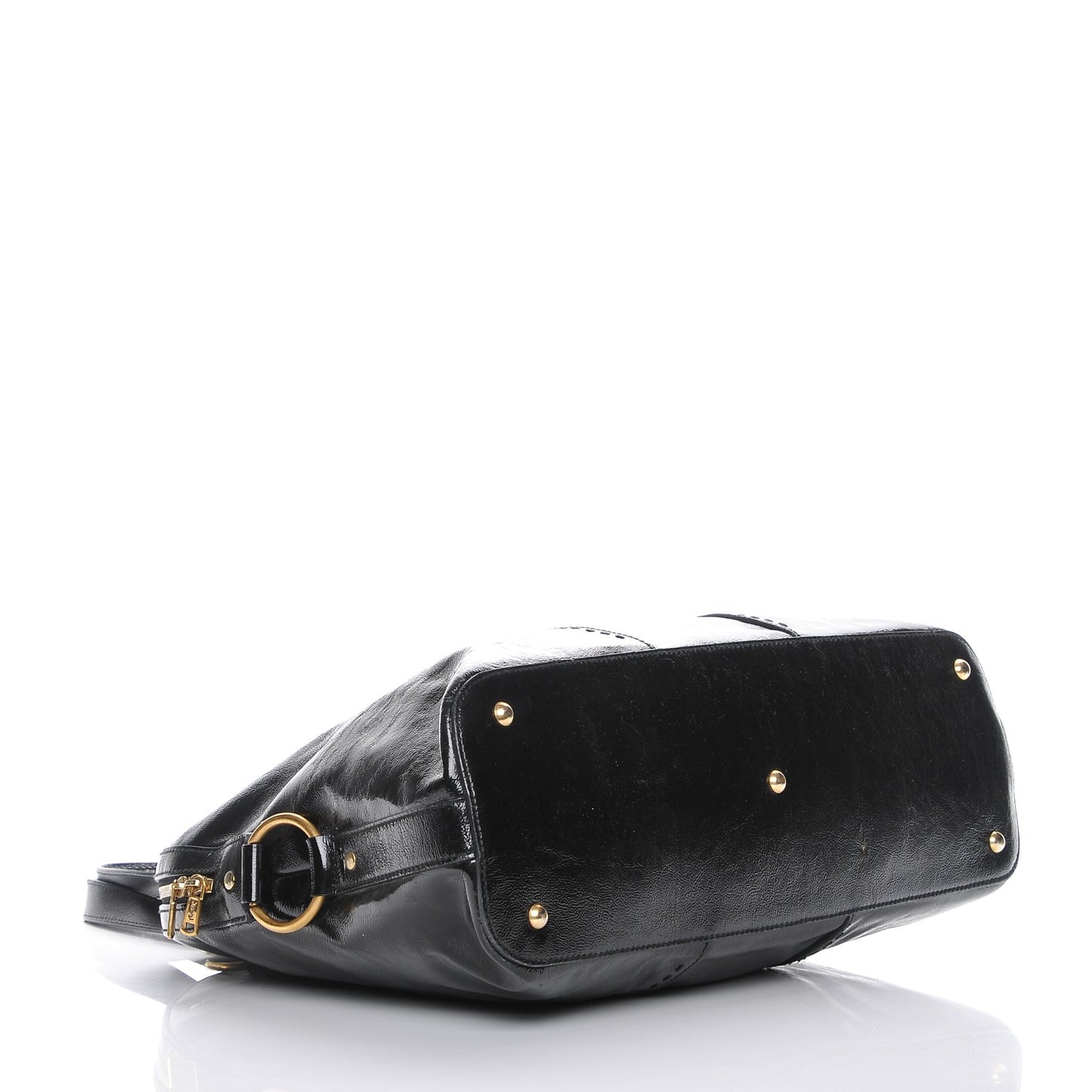 Patent Calfskin Oversized Muse Black