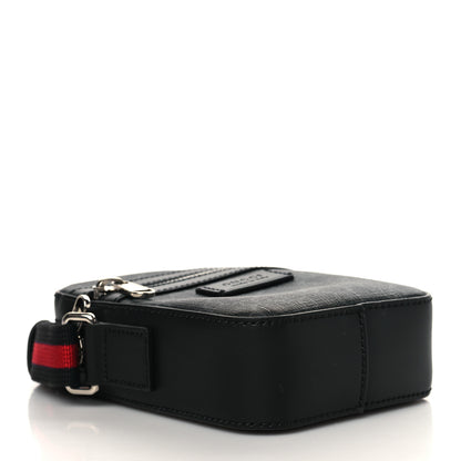 Gucci GG Supreme Monogram Appia Calfskin Web Small Camera Messenger Bag Black Grey 4 of 6