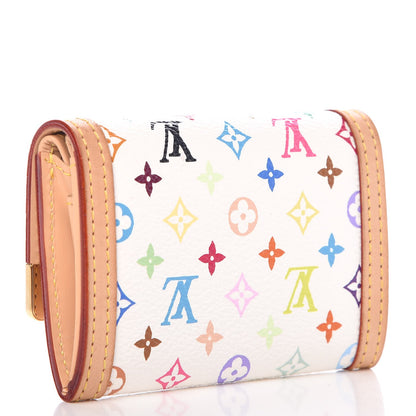 Louis Vuitton Monogram Multicolor Porte-Monnaie Plat Coin Purse White 8 of 10