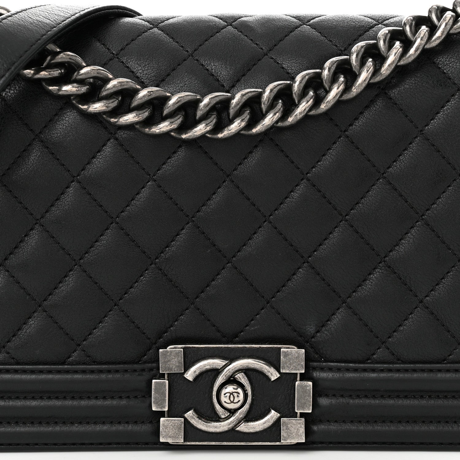 Chanel Calfskin Quilted Medium Boy Flap Black 8 of 10