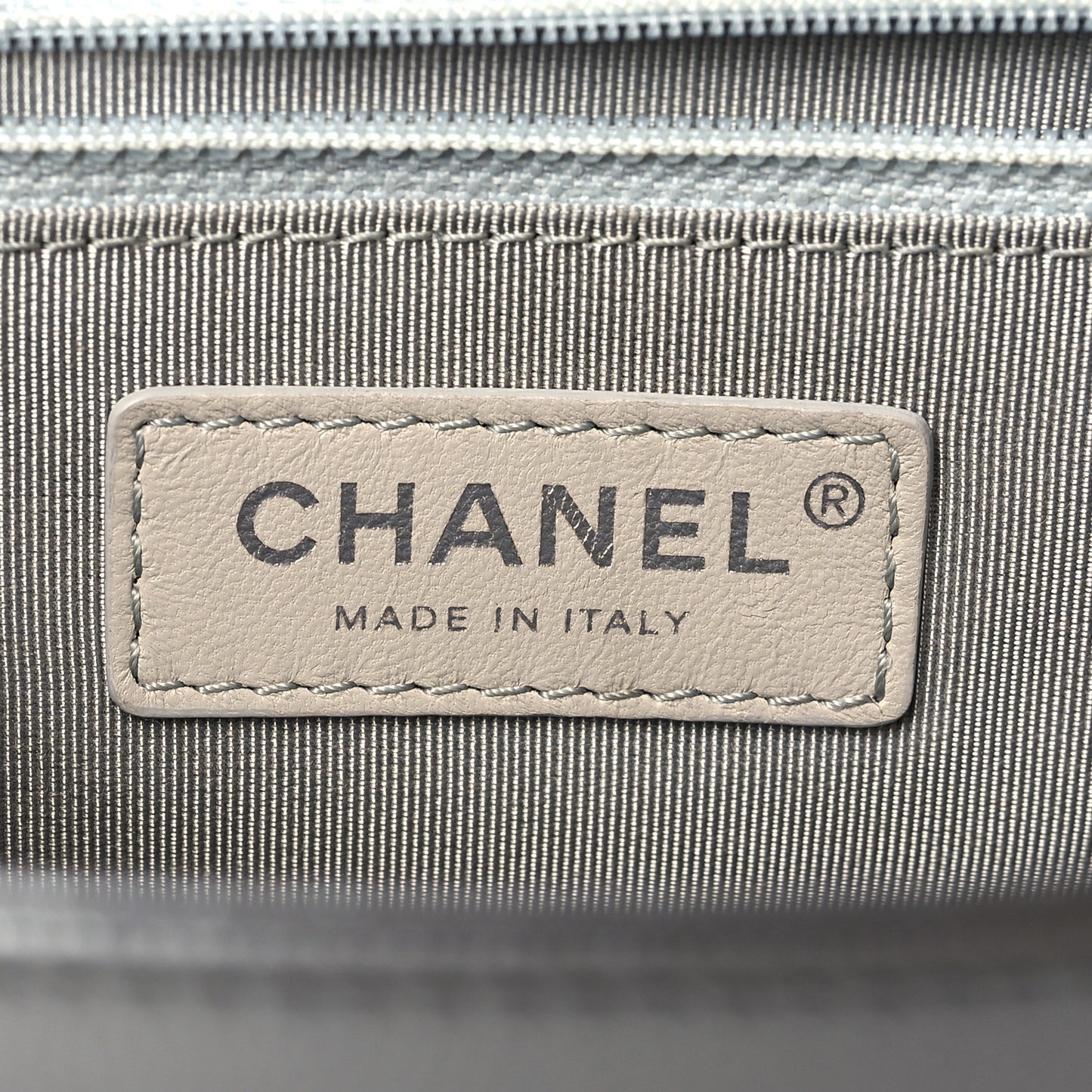 Caviar Chevron New Medium Boy Flap Silver