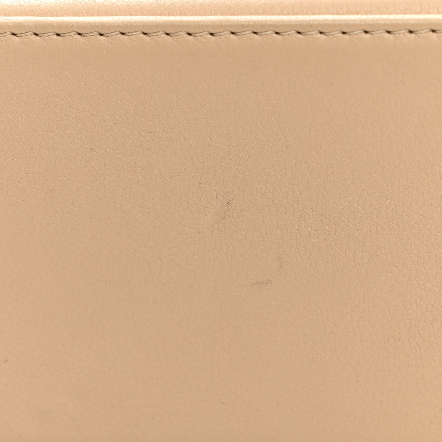 Grained Calfskin Quilted Medium Label Click Flap Bag Beige