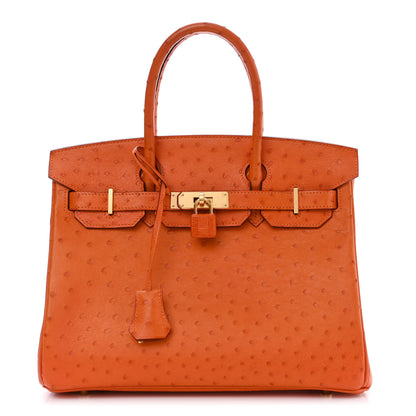 Hermes Ostrich Birkin 30 Orange 1 of 15
