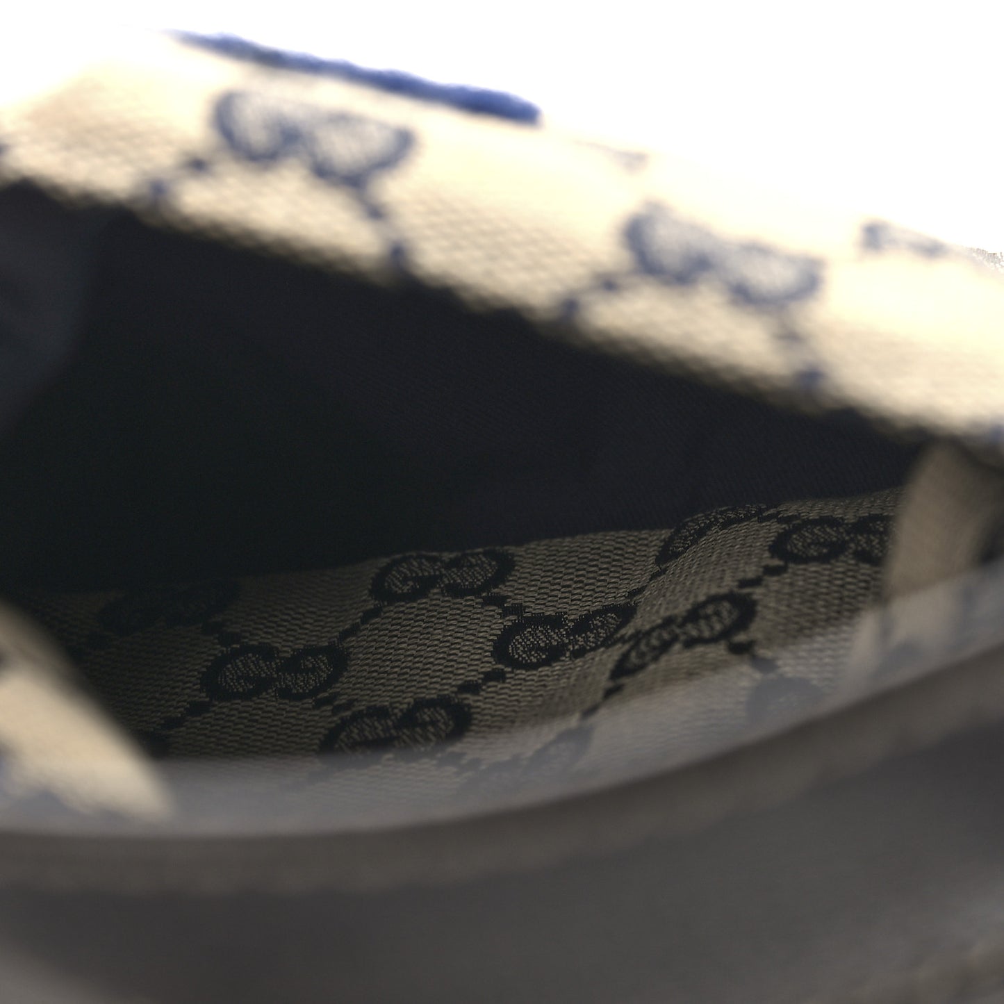 GG Monogram Web Double Pocket Belt Bag Navy