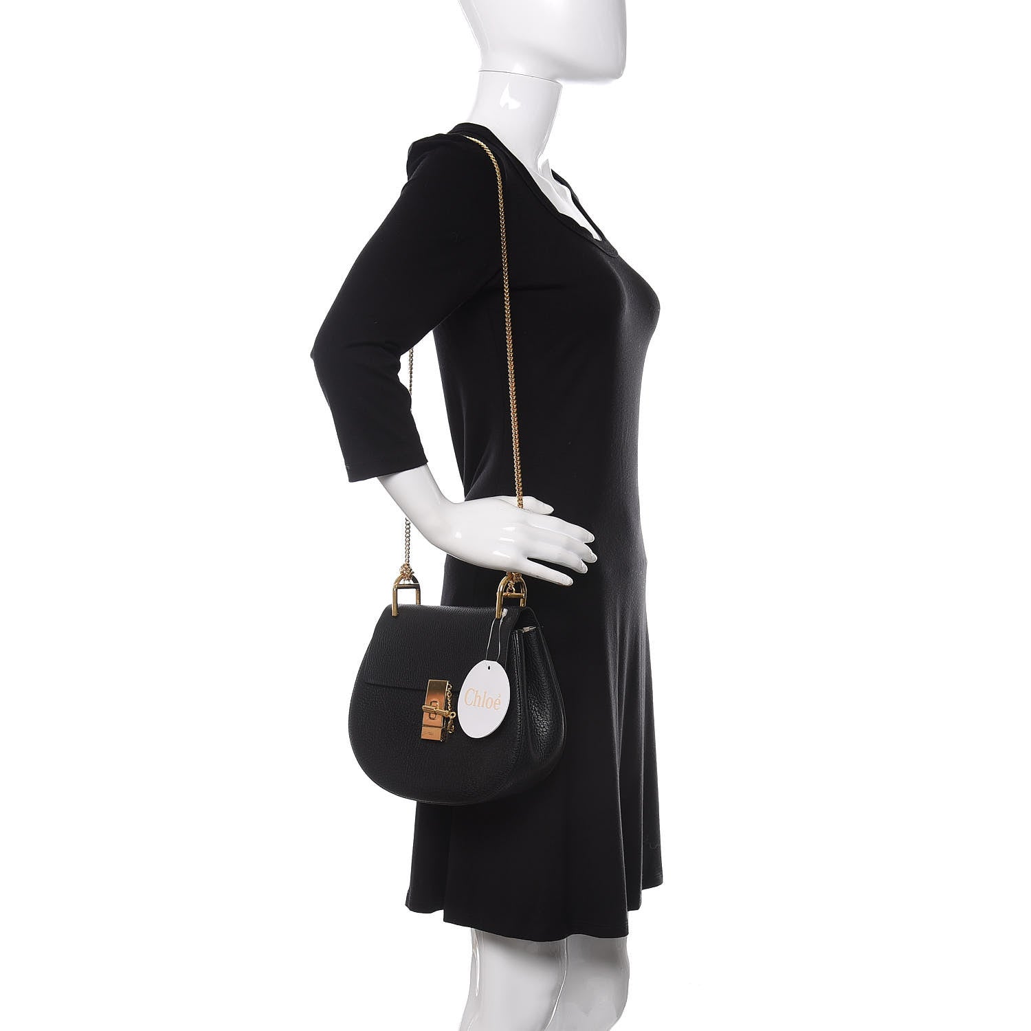 Chloe Grained Lambskin Drew Shoulder Bag Black 2 of 10