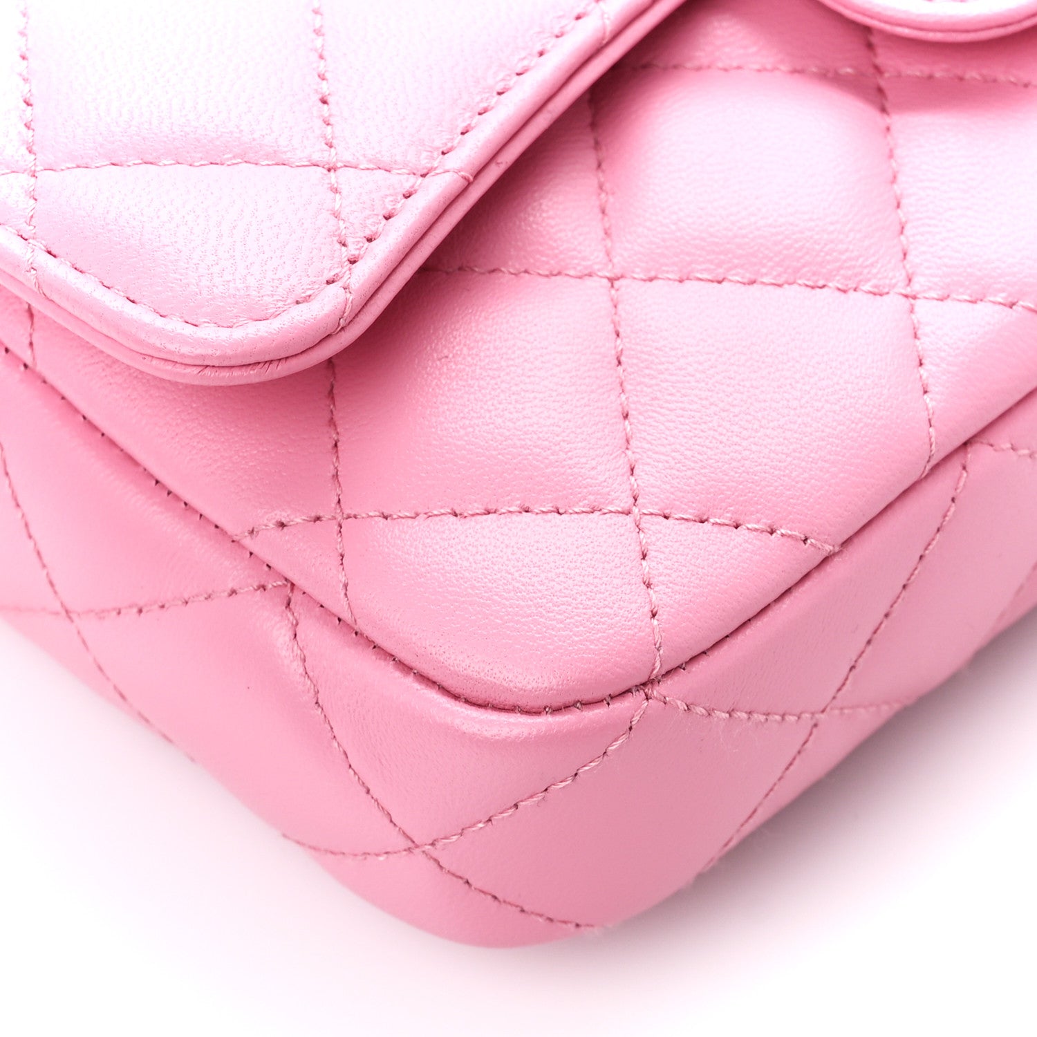 Chanel Lambskin Quilted Flap Phone Holder With Chain Pink 13 of 15