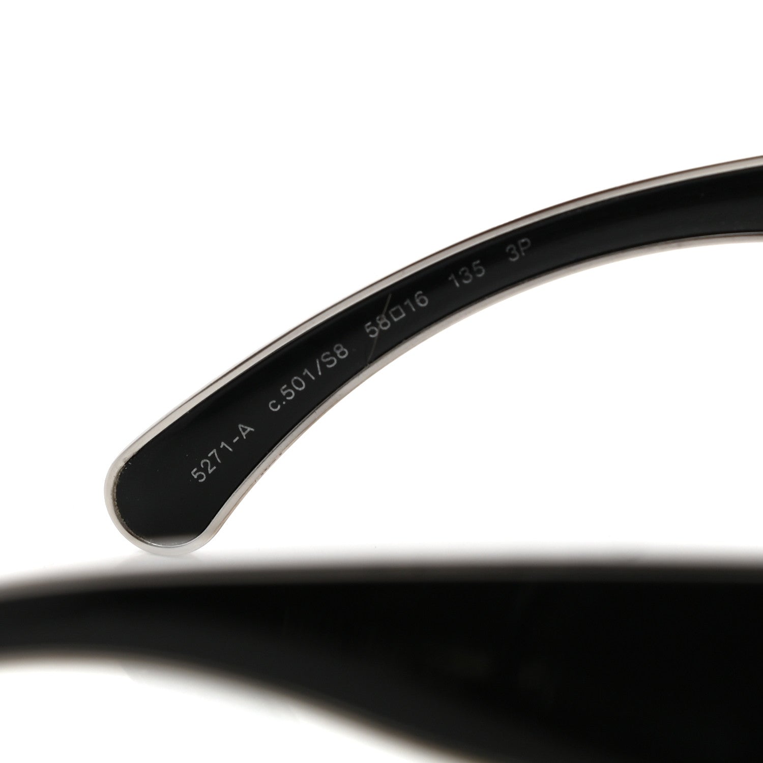 Chanel Acetate Polarized CC Cat Eye Sunglasses 5271-A Black 5 of 8