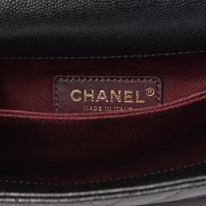 Chanel Caviar Chevron Quilted Mini Coco Handle Flap Black 6 of 10