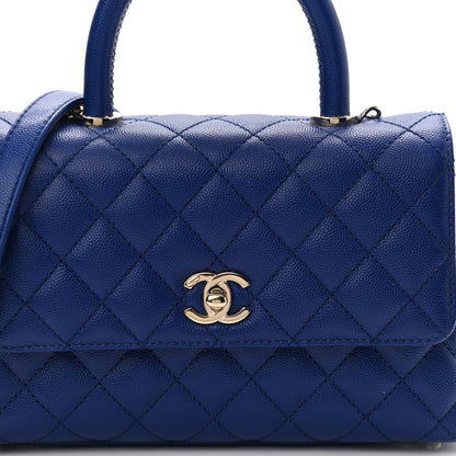 Chanel Caviar Quilted Mini Coco Handle Flap Blue 7 of 9