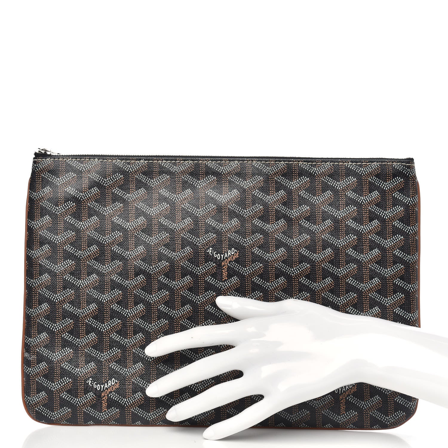 Goyard Goyardine Senat Pochette MM Black Gold 2 of 9
