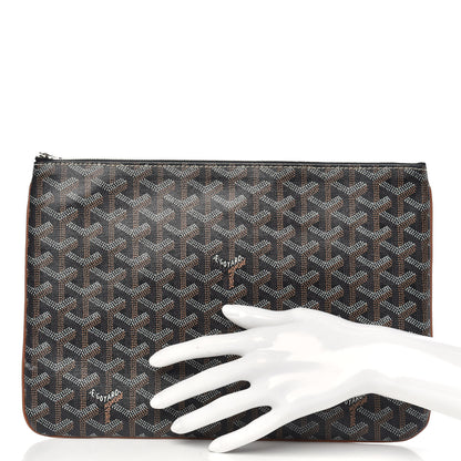 Goyard Goyardine Senat Pochette MM Black Gold 2 of 9