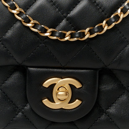 Chanel Lambskin Quilted Mini Rectangular Pearl Crush Flap Black 9 of 12