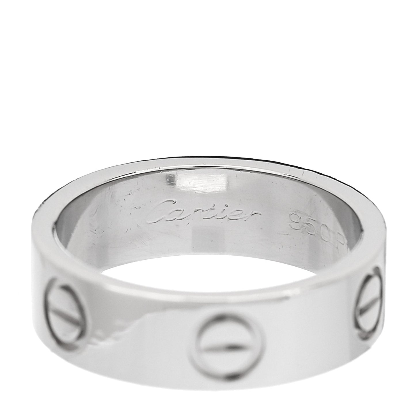 Platinum 5.5mm LOVE Ring 50 5.25