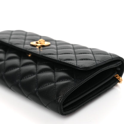Versace Lambskin Quilted Medusa Wallet on Chain Crossbody Black 8 of 8