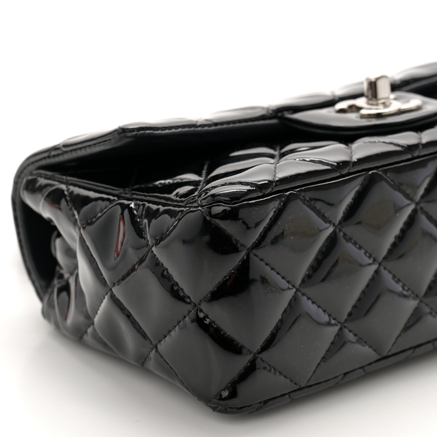 Chanel Patent Calfskin Quilted Mini Rectangular Flap Black 9 of 11