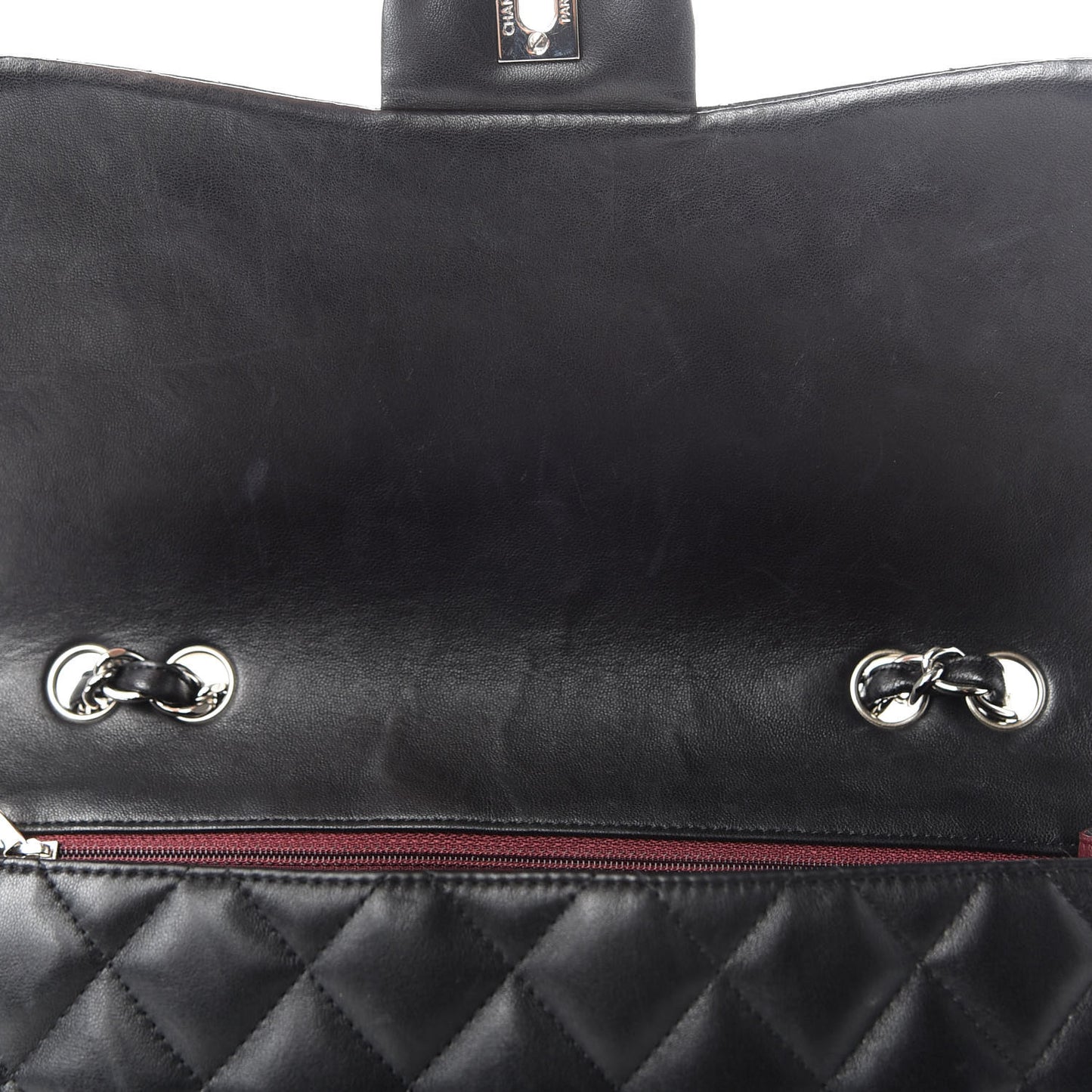 Lambskin Quilted Jumbo Single Flap Black