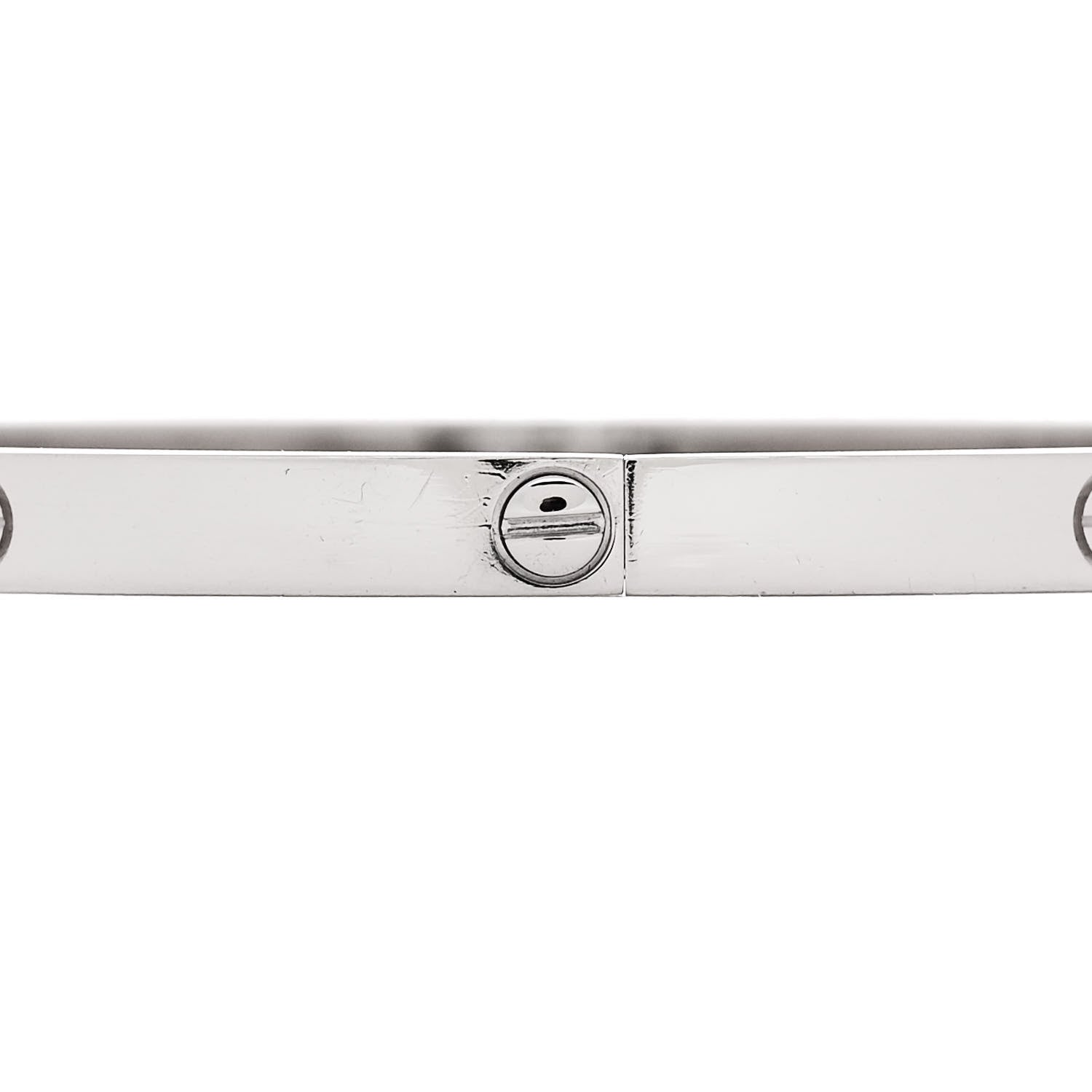 Cartier 18K White Gold Small LOVE Bracelet 18 4 of 8