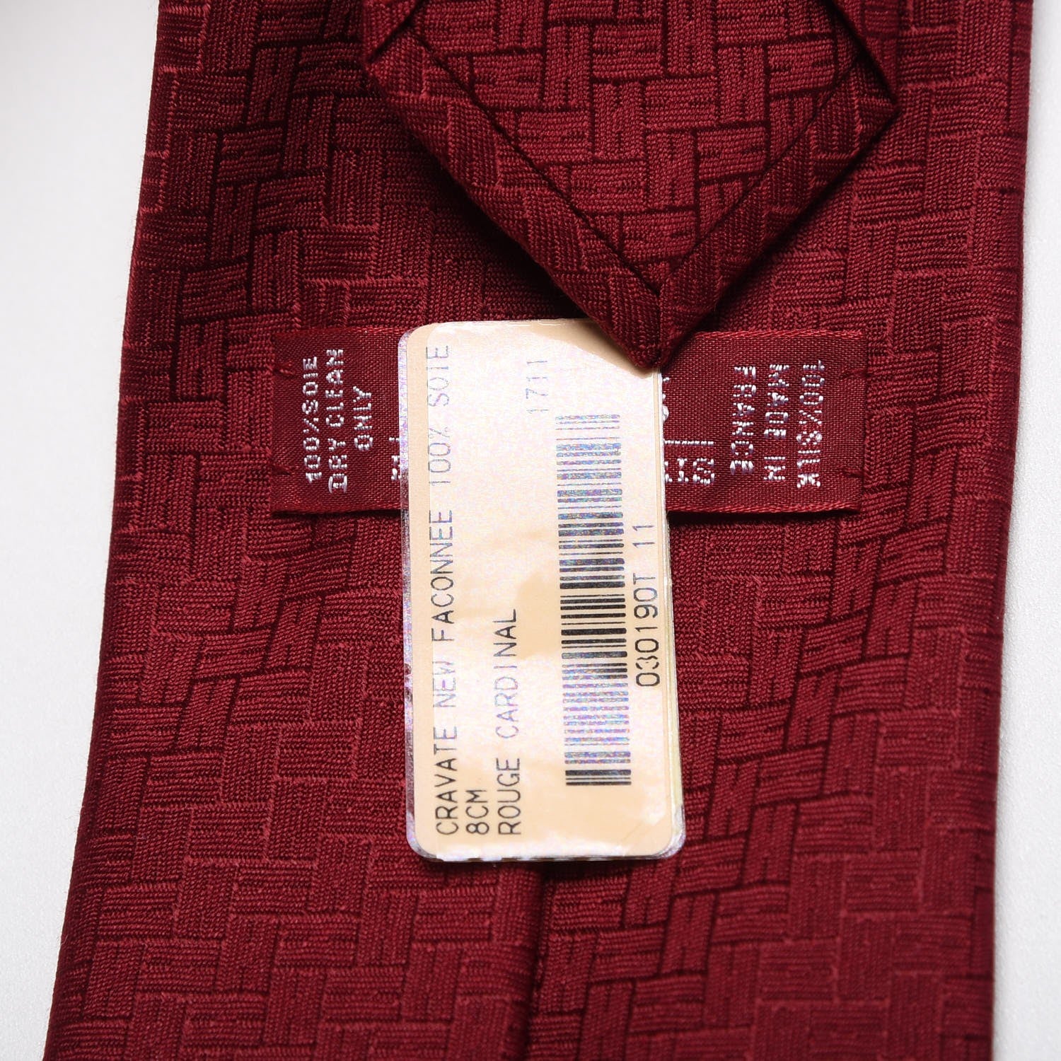 Hermes Mens Silk New Faconnee Neck Tie Rouge Cardinal 4 of 5