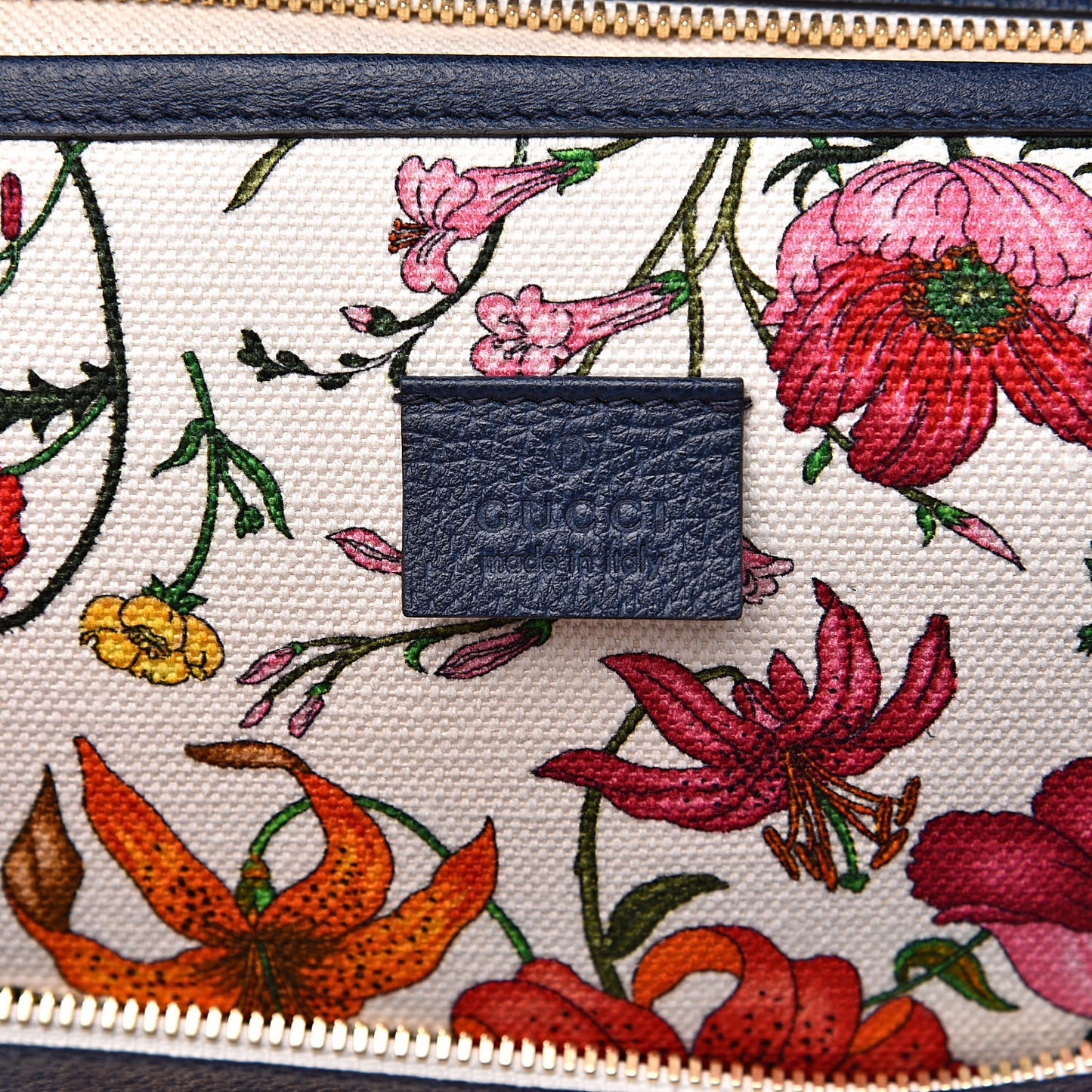 Canvas Large Flora Tote Navy Multicolor