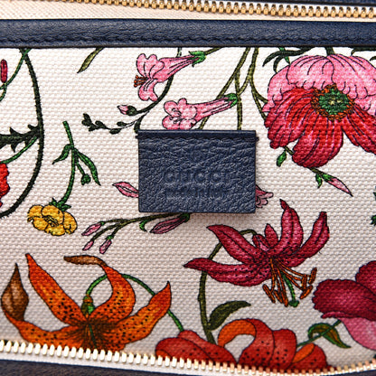 Gucci Canvas Large Flora Tote Navy Multicolor 6 of 10
