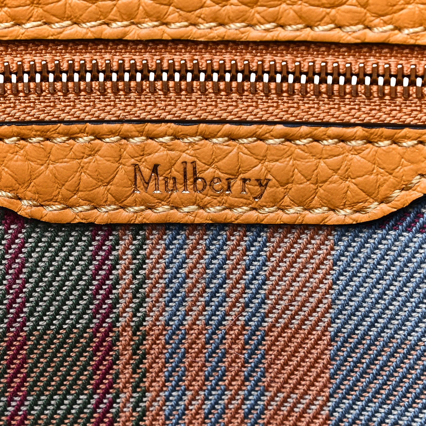 Heavy Grain Calfskin Small Belted Bayswater Tote Deep Amber