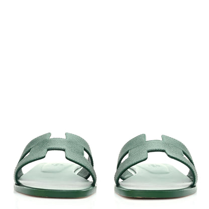 Hermes Epsom Oran Sandals 38.5 Vert Emeraude 2 of 9