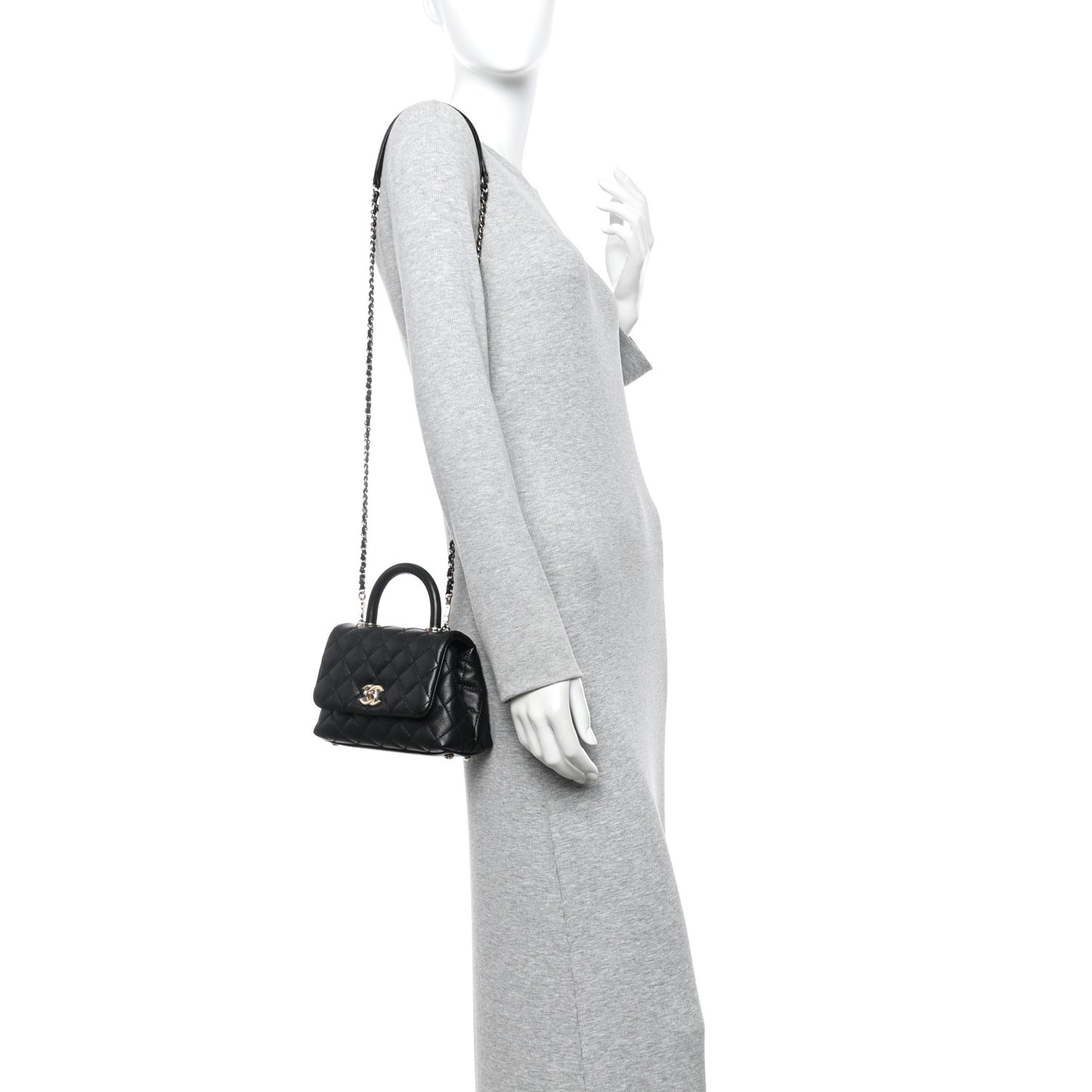 Caviar Quilted Extra Mini Coco Handle Flap Black