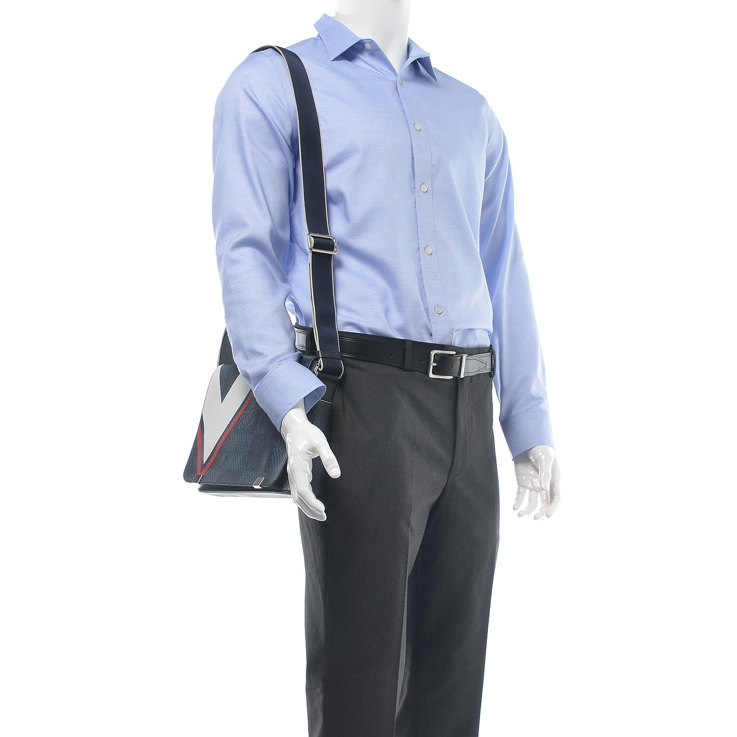 Louis Vuitton Damier Cobalt Latitude America's Cup District PM Red 2 of 9