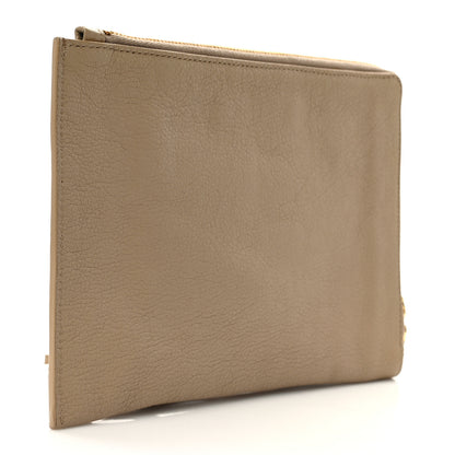 Balenciaga Chevre Gold Metallic Edge Hardware Pouch Gris Taupe 3 of 8