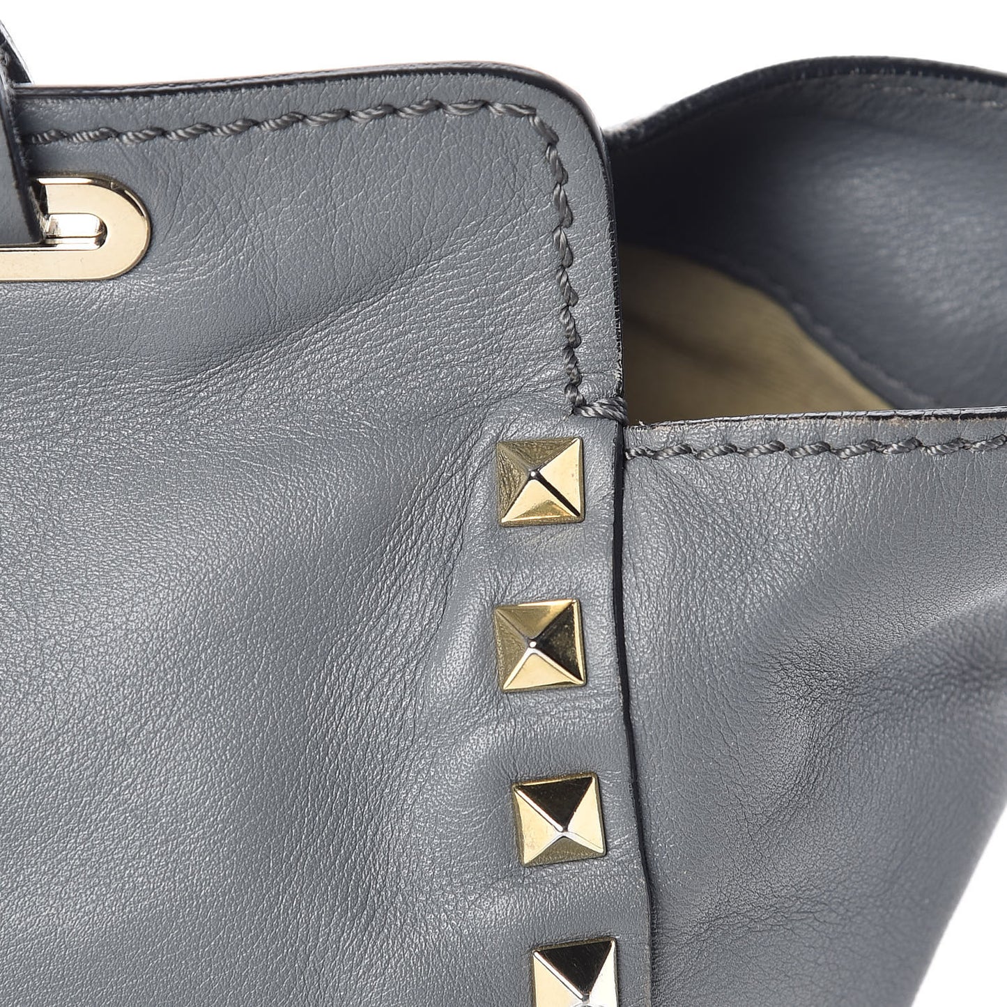 Vitello Small Rockstud Tote Grey
