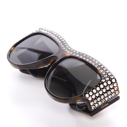 Gucci Acetate Crystal Oversize Hollywood Forever Sunglasses GG0144S Tortoiseshell 9 of 10