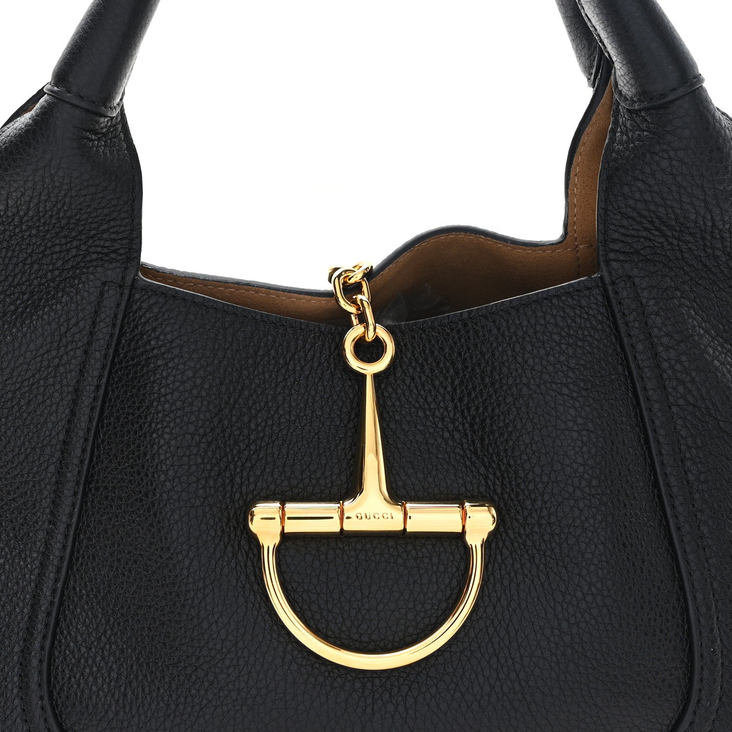 Gucci Grained Calfskin Softbit Medium Shoulder Bag Black 7 of 9