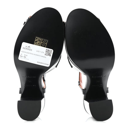 Hermes Goatskin Alesia Sandals 36 Black 4 of 4