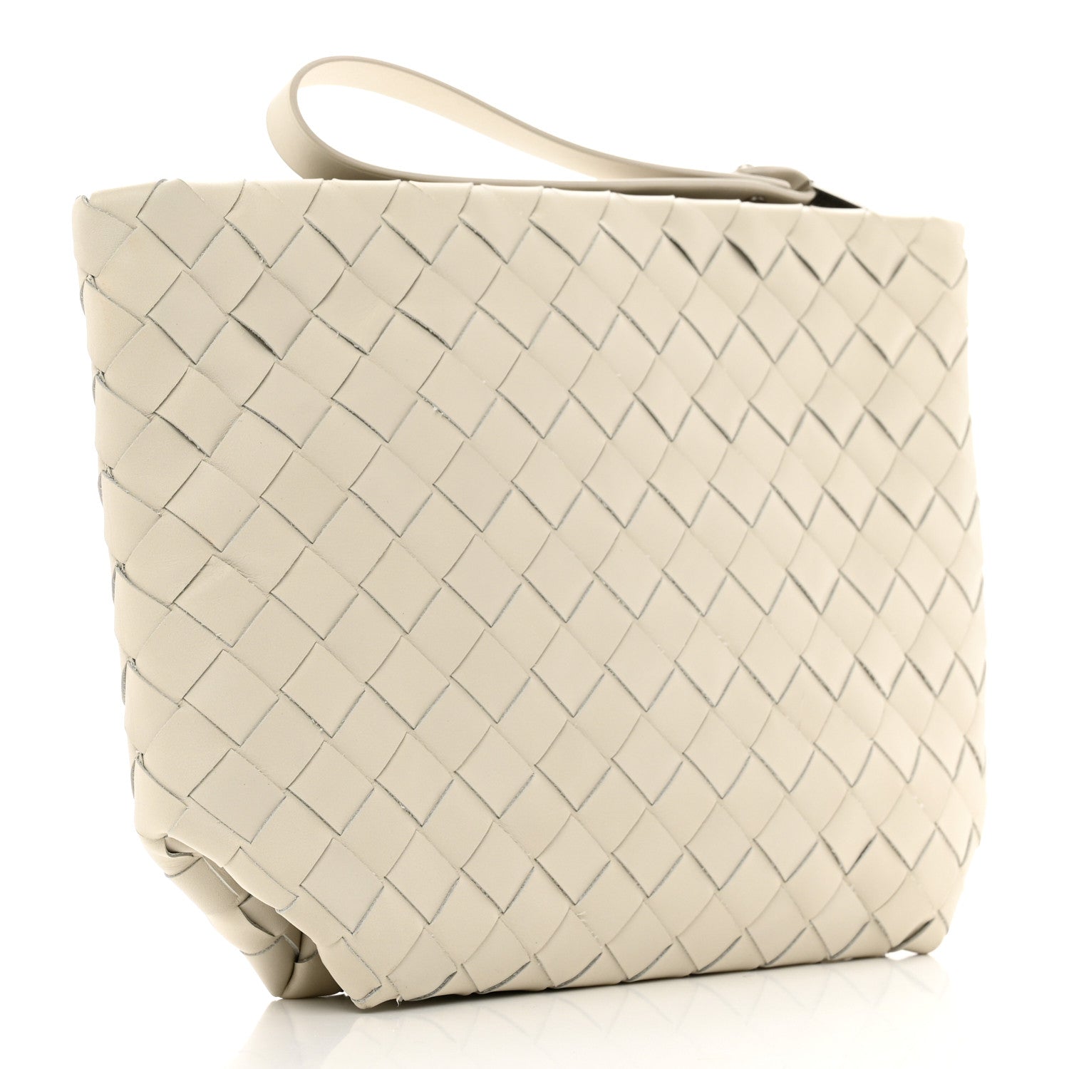 Bottega Veneta Nappa Intrecciato Wristlet Pouch Clutch Plaster 3 of 7