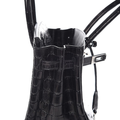 Hermes Matte Niloticus Crocodile Birkin 30 Black 22 of 27