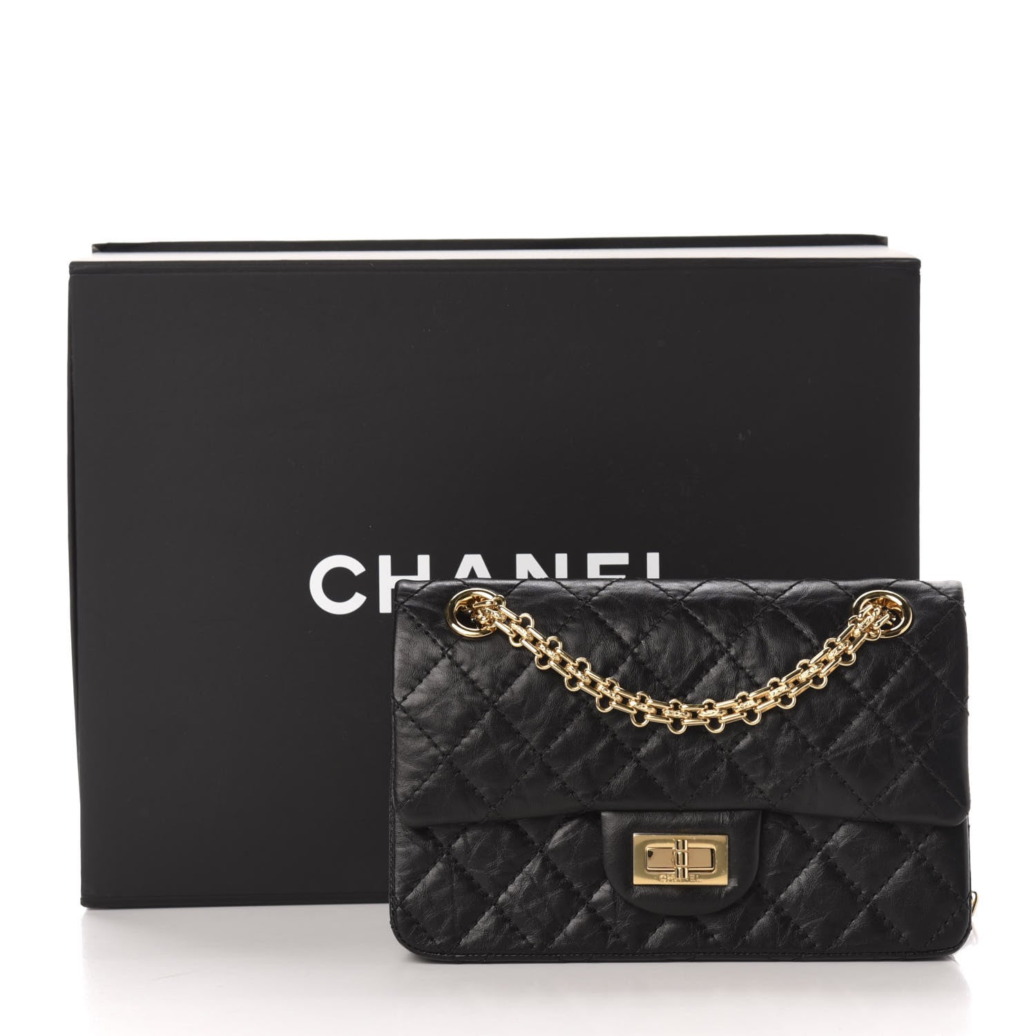 Chanel Aged Calfskin Quilted 2.55 Reissue Mini Flap Black 11 of 11